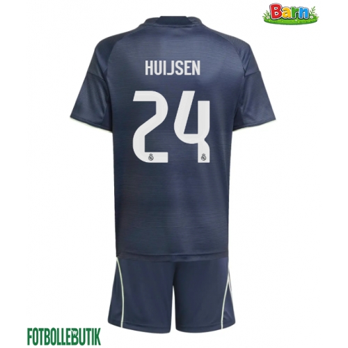 Real Madrid Dean Huijsen #24 Bortaställ Barn 2025-26 Kortärmad (+ Korta byxor)